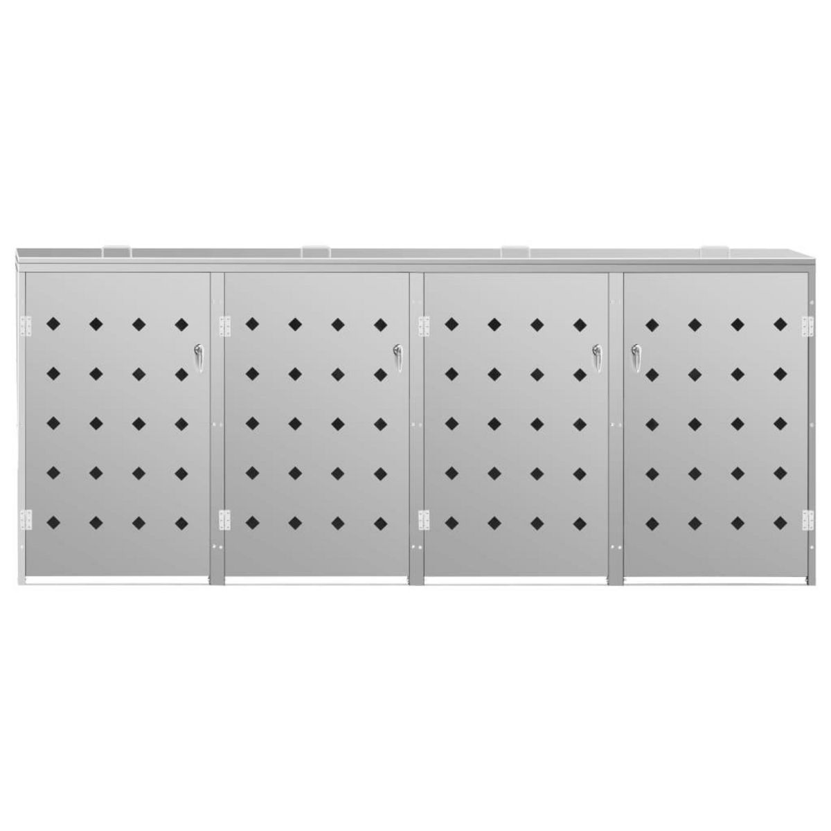 VIDAXL Abri de poubelle quadruple sur roulettes 240 L Acier inoxydable