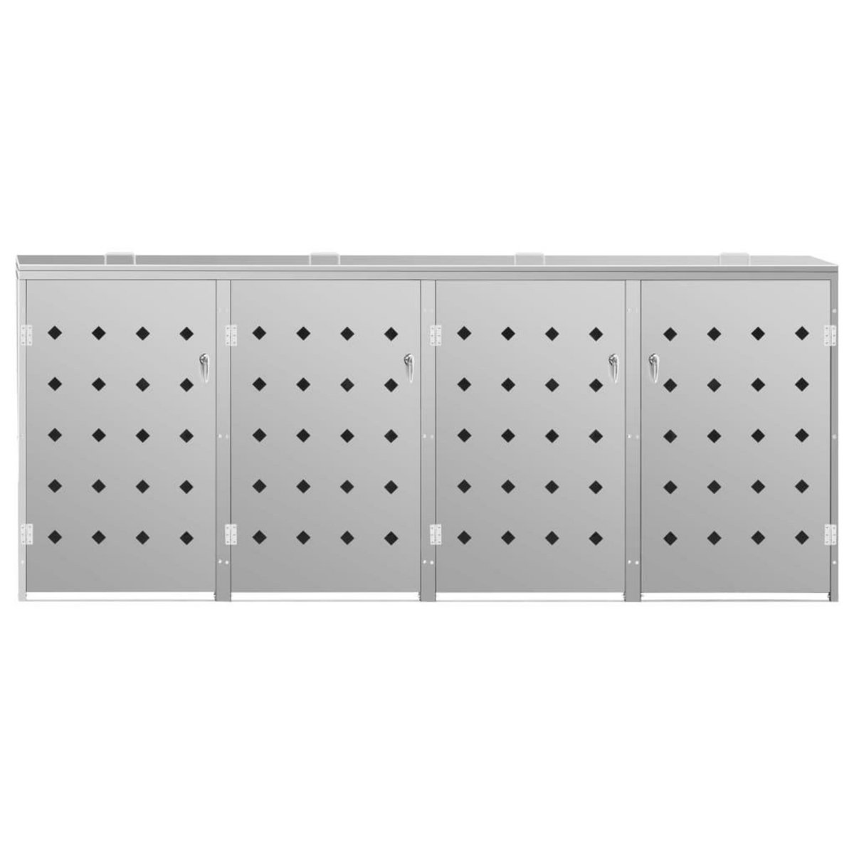 VIDAXL Abri de poubelle quadruple sur roulettes 240 L Acier inoxydable