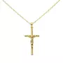 L'ATELIER D'AZUR Collier - Médaille Christ sur la Croix Or 18 Carats 750/000 Jaune - Chaine Dorée