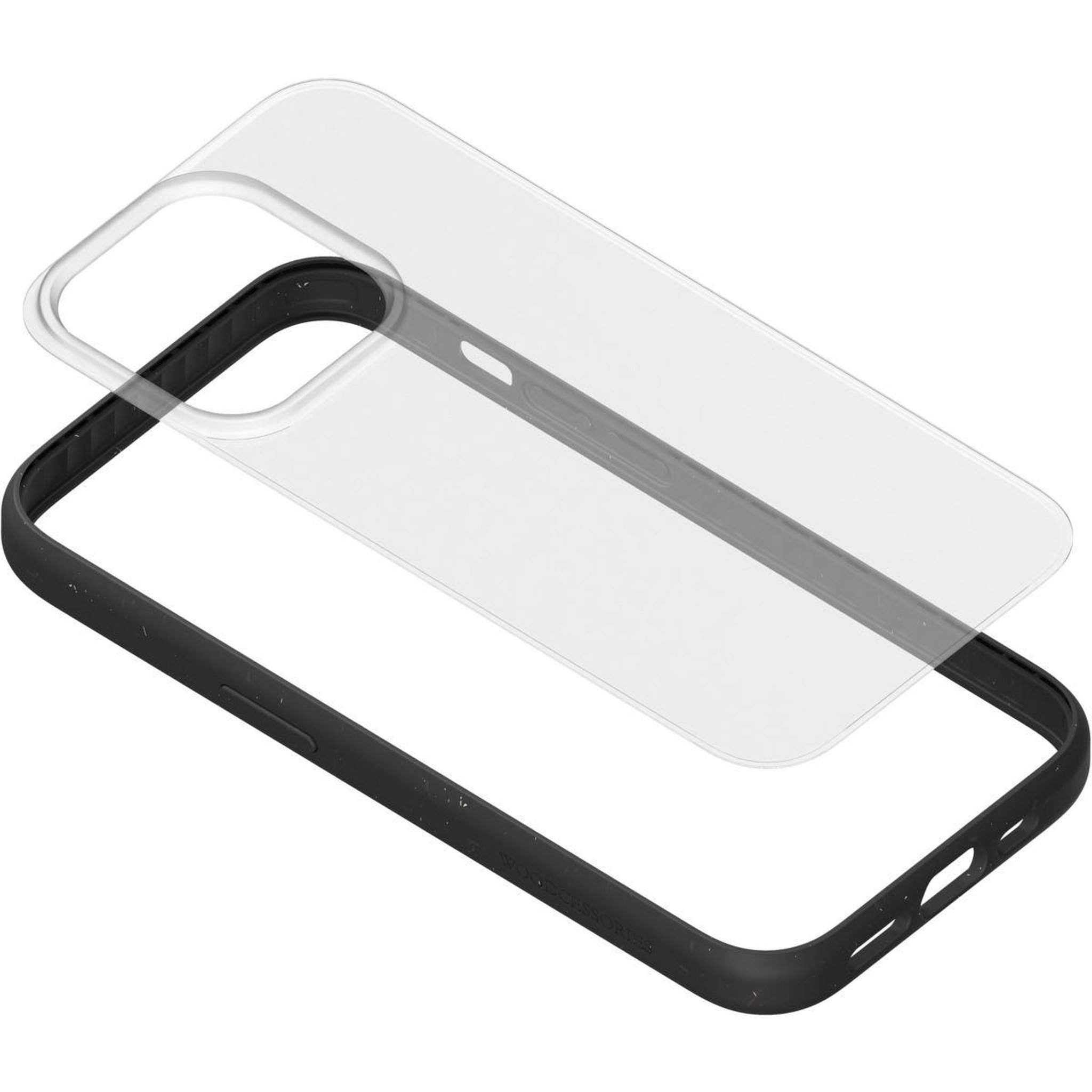 Voir la diapositive 4 : WOODCESSORIES Coque bumper iPhone 14 Pro transparent noir