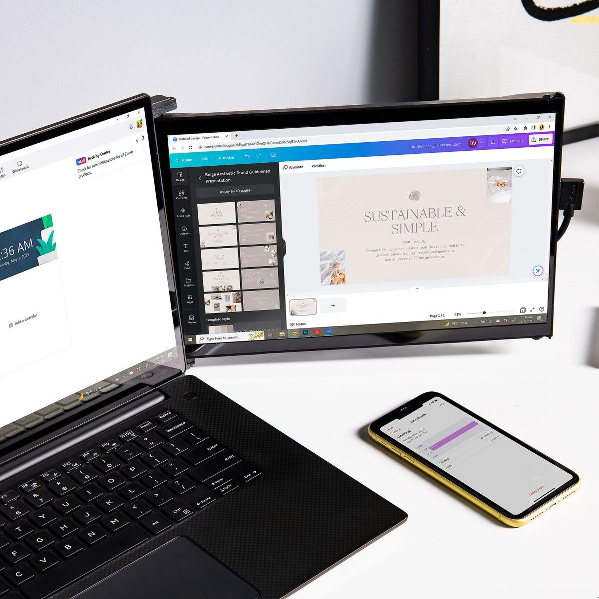 Voir la diapositive 3 : MOBILE PIXELS Ecran pc portable duex pixels 13  ips lcd full hd usb-c