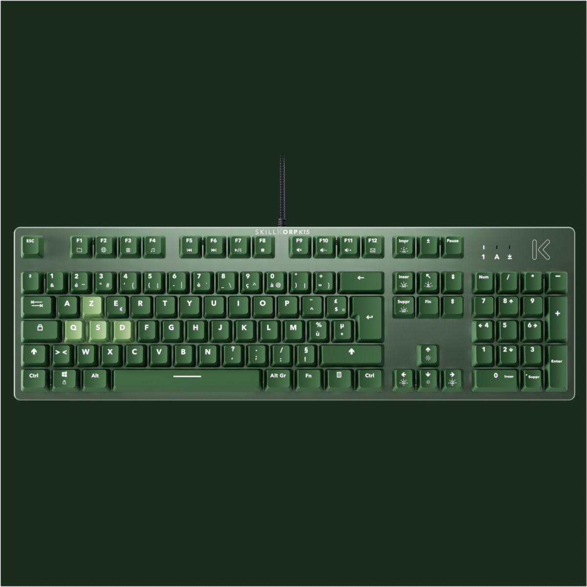 SKILLKORP Clavier gamer K15 VERT Progress