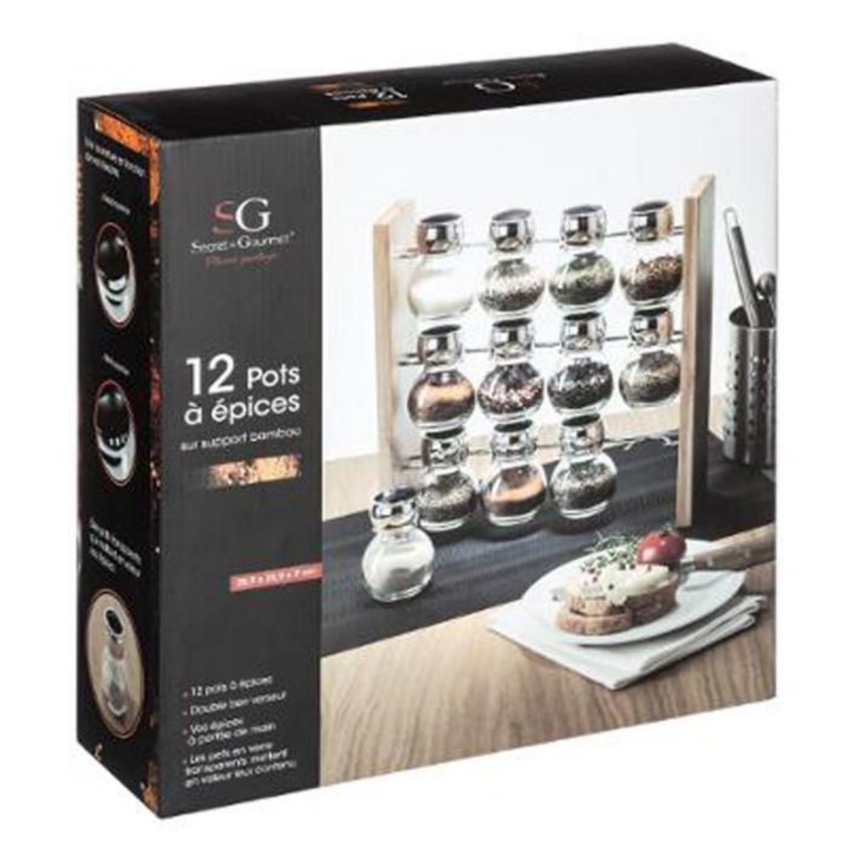 FIVE Présentoir à Epices Bambou  Wall  12 Pots Naturel