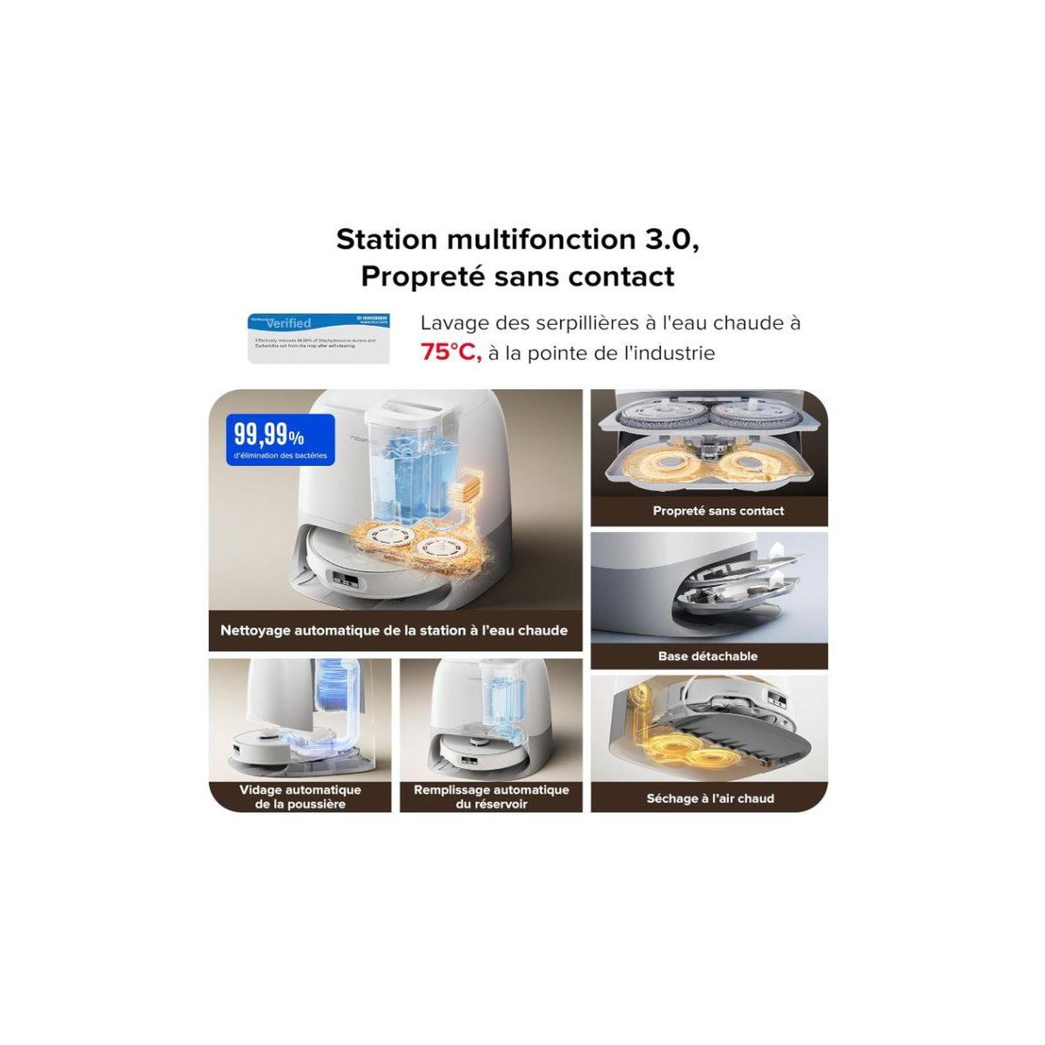 Voir la diapositive 2 : ROBOROCK Robot Aspirateur Laveur Qrevo Curv