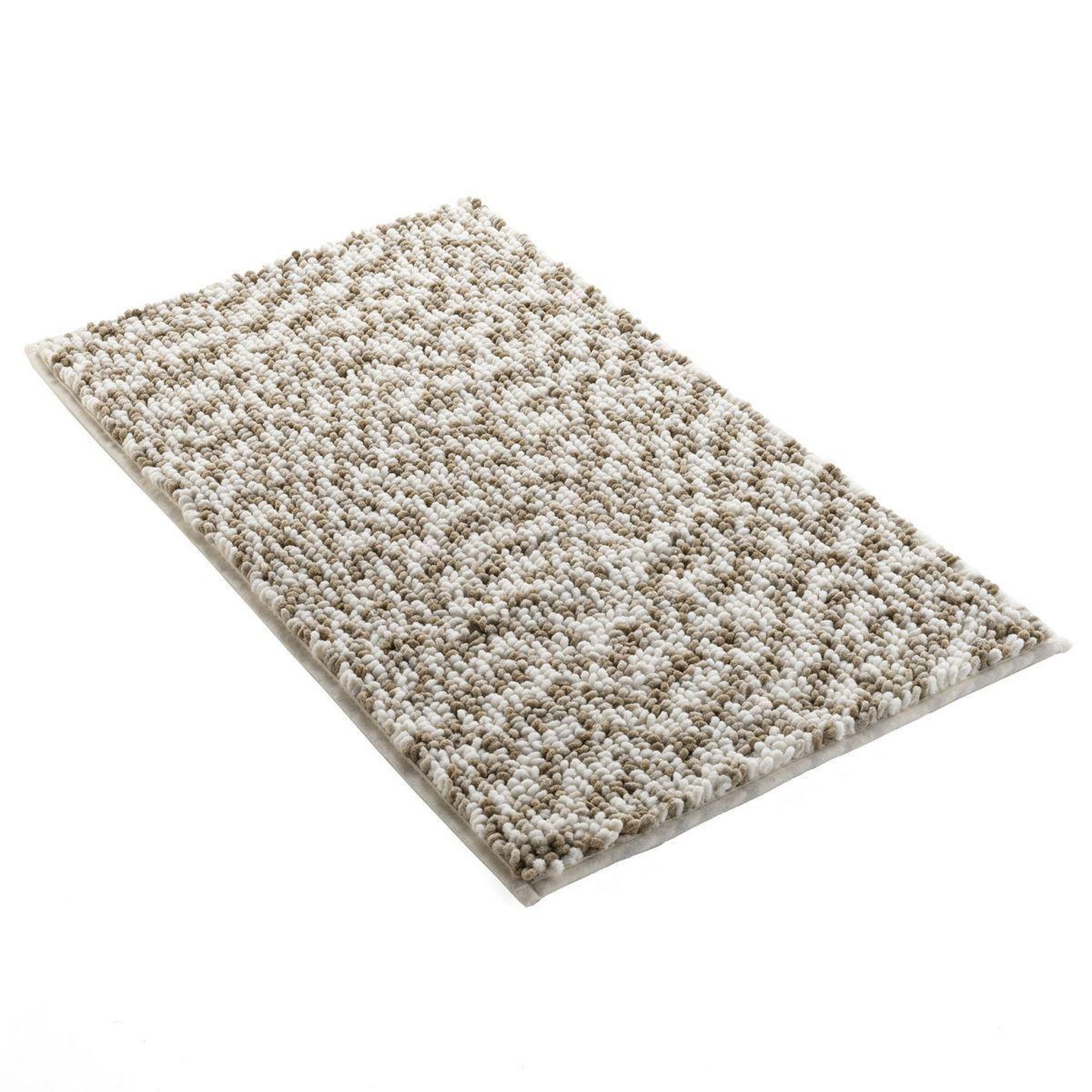 Voir la diapositive 2 : Douceur d'Intérieur Tapis de bain  friza  45x75cm blanc & marron