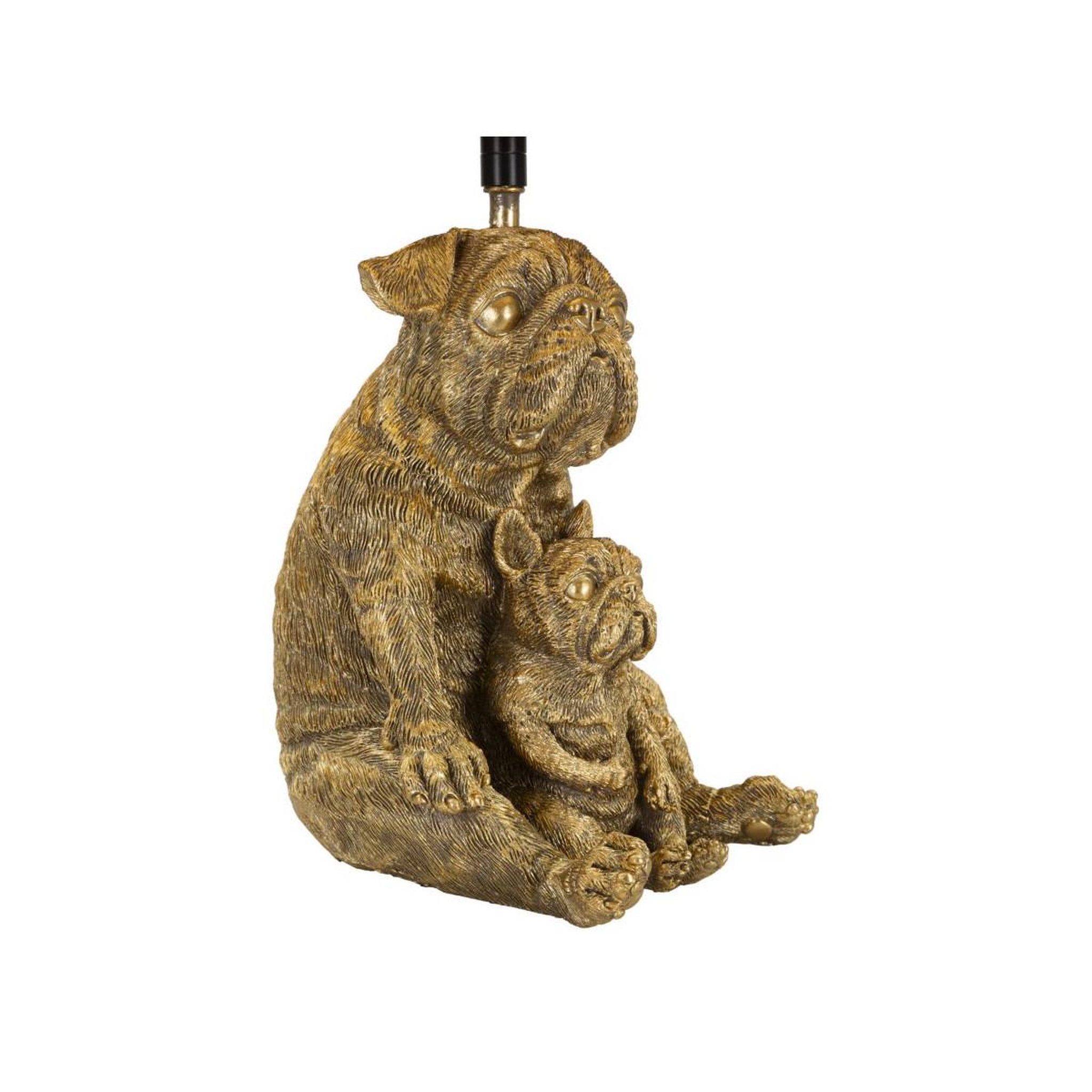 Voir la diapositive 2 : Paris Prix Lampe à poser en résine  chiens  43cm or & noir