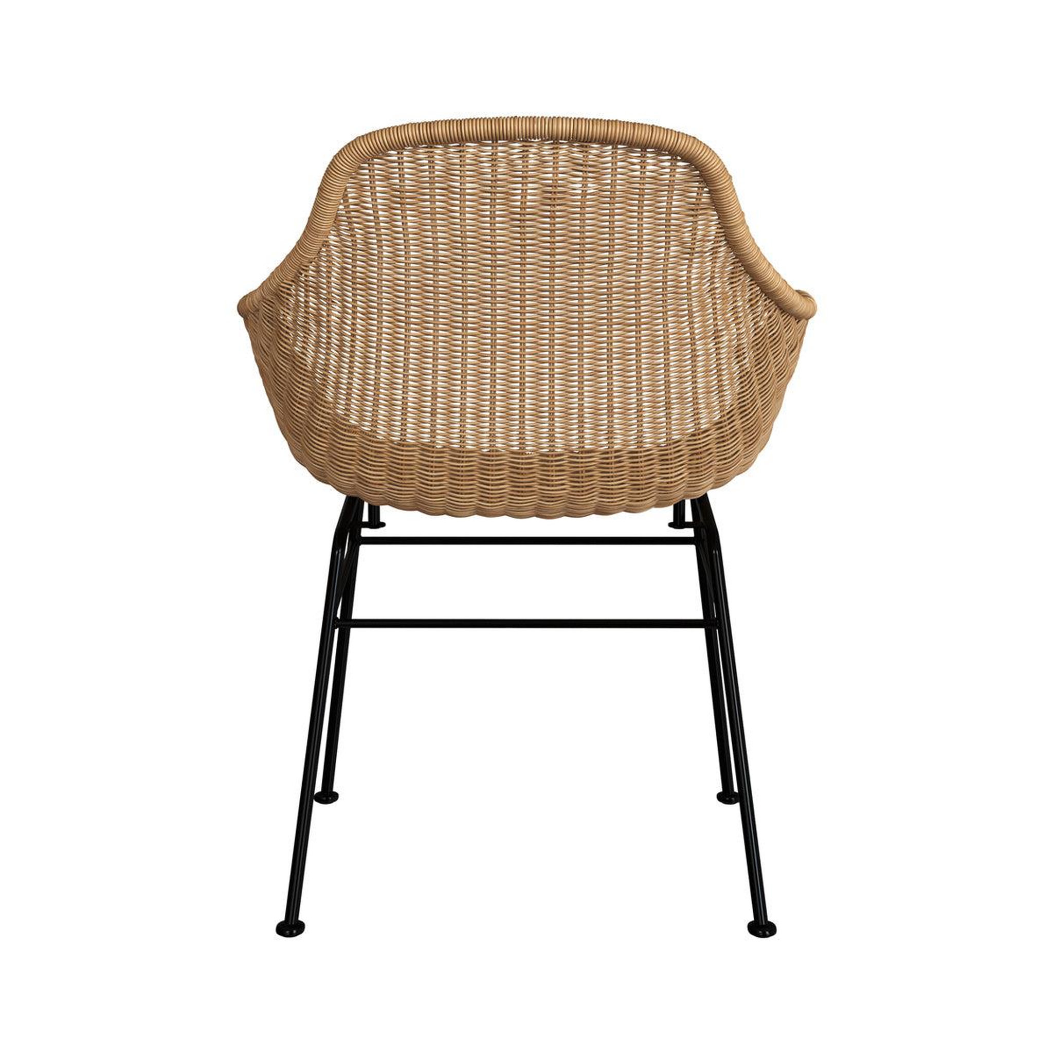 Voir la diapositive 3 : MAISON PAVANE Lot de 2 chaises en résine tressée naturelle-carmela