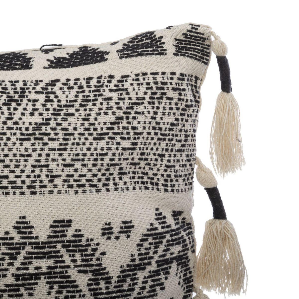 ATMOSPHERA Coussin Rituality carré déhoussable - 60x60cm - Noir et Blanc