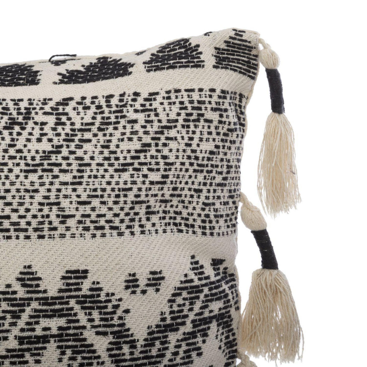 ATMOSPHERA Coussin Rituality carré déhoussable - 60x60cm - Noir et Blanc