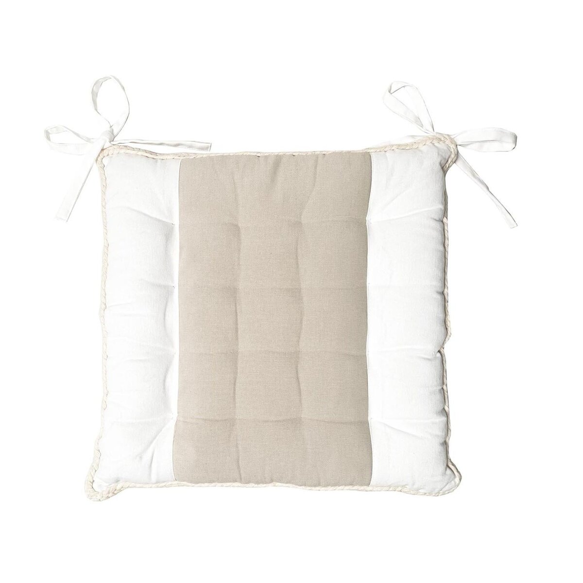 SOLEIL D'OCRE Dessus de chaise en pur coton lavé capitonné 40x40x5 cm ELENA, par Soleil d'Ocre