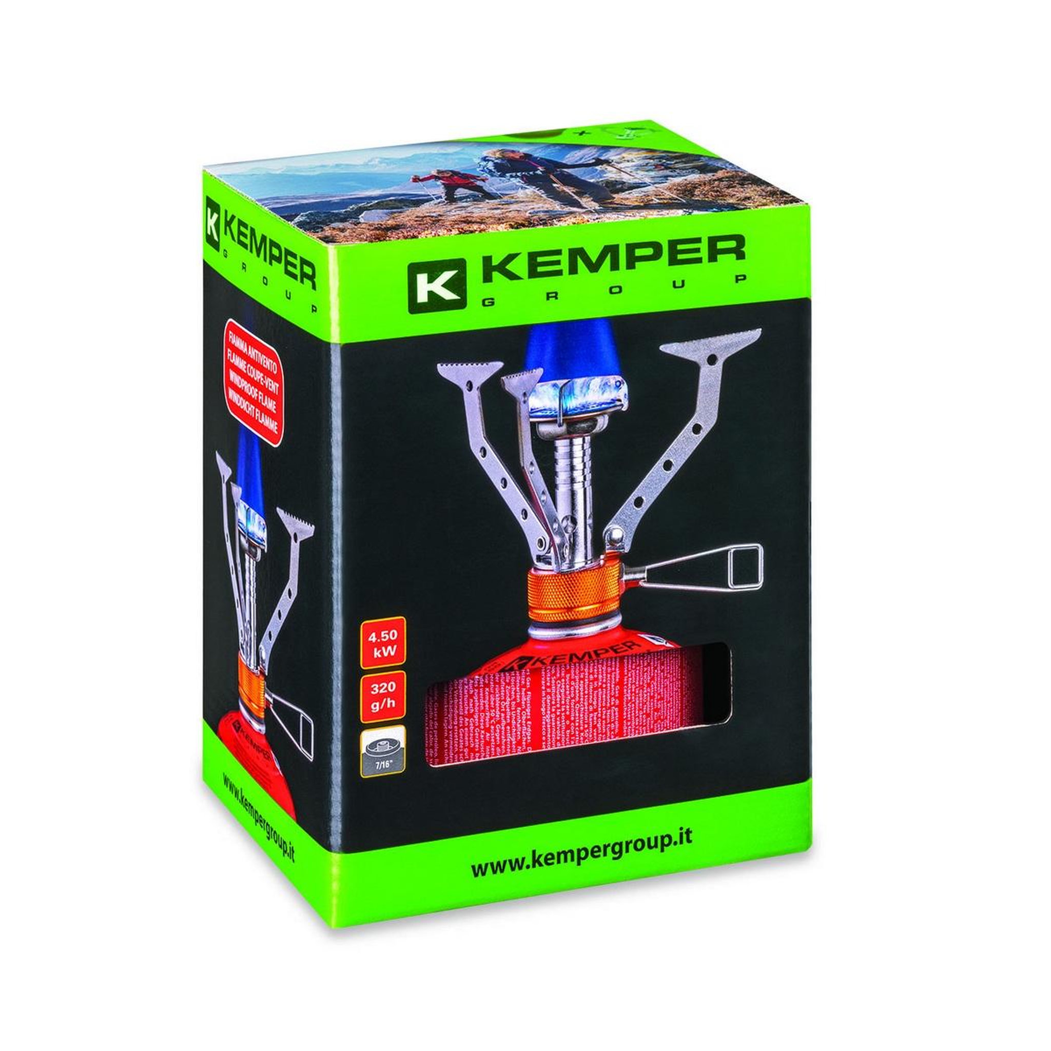 Voir la diapositive 3 : Kemper Réchaud gaz pliable 3kw - ke3009c