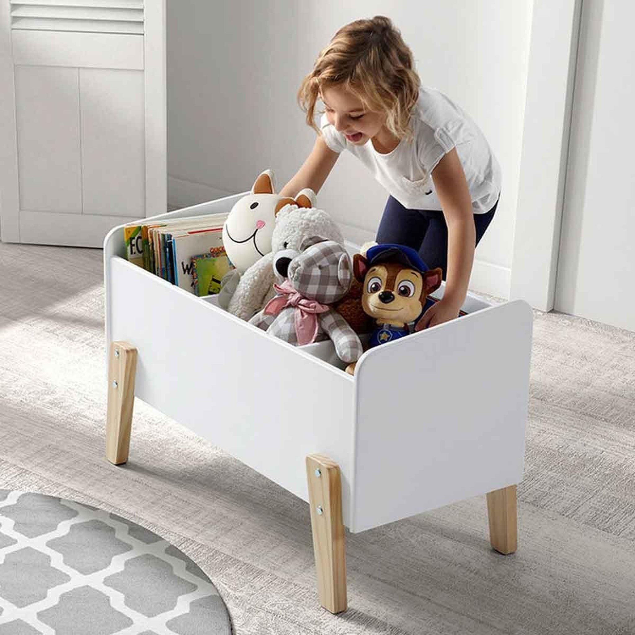 Voir la diapositive 2 : Paris Prix Coffre à jouets  kiddy  80cm blanc