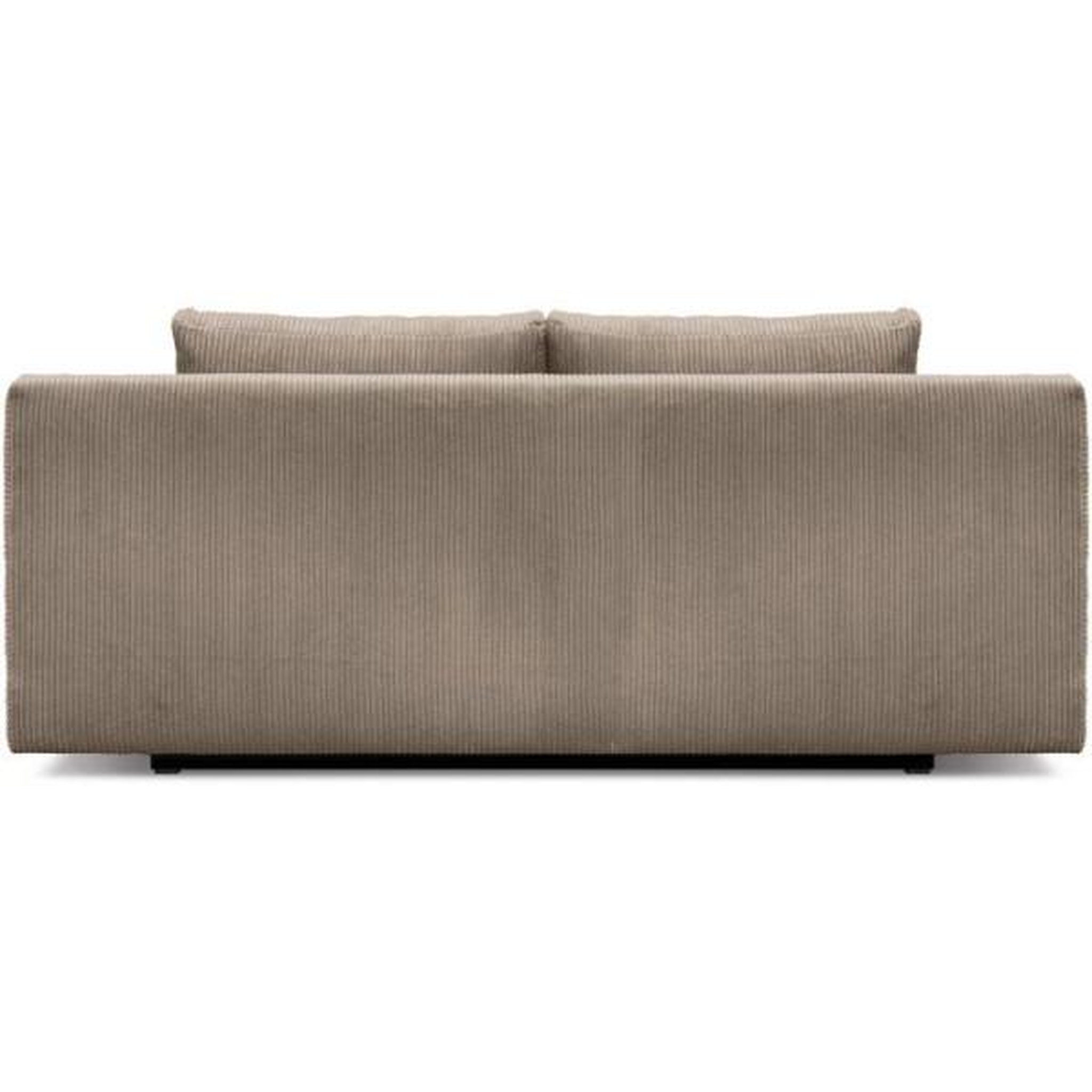 Voir la diapositive 5 : MARKET24 Banquette convertible - 3 places - MIKA - Velours côtelé Taupe - Avec coffre de rangement - 192 x 93 x 84 cm