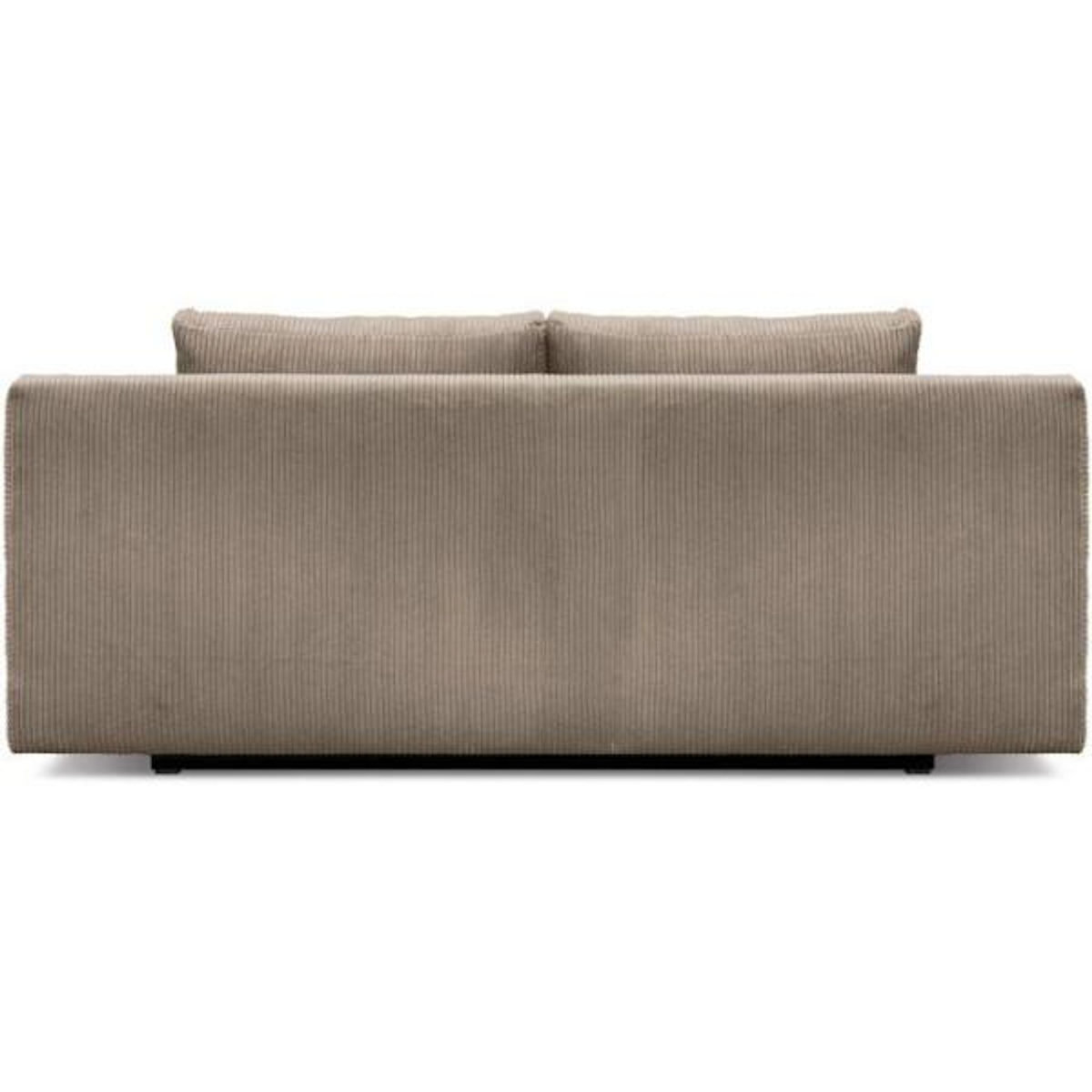 MARKET24 Banquette convertible - 3 places - MIKA - Velours côtelé Taupe - Avec coffre de rangement - 192 x 93 x 84 cm