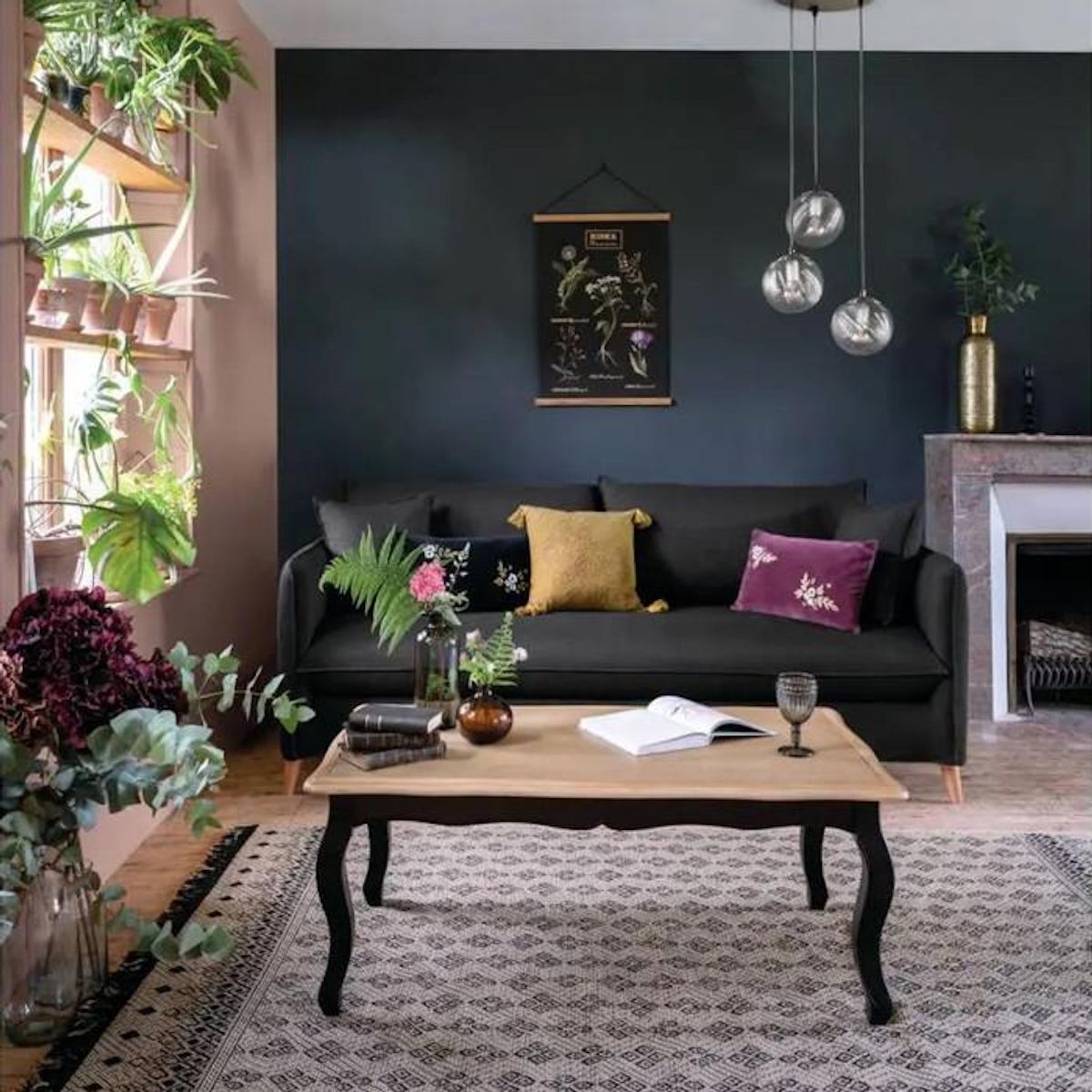 ATMOSPHERA Table Basse Design  Chrysa  110cm Noir & Naturel