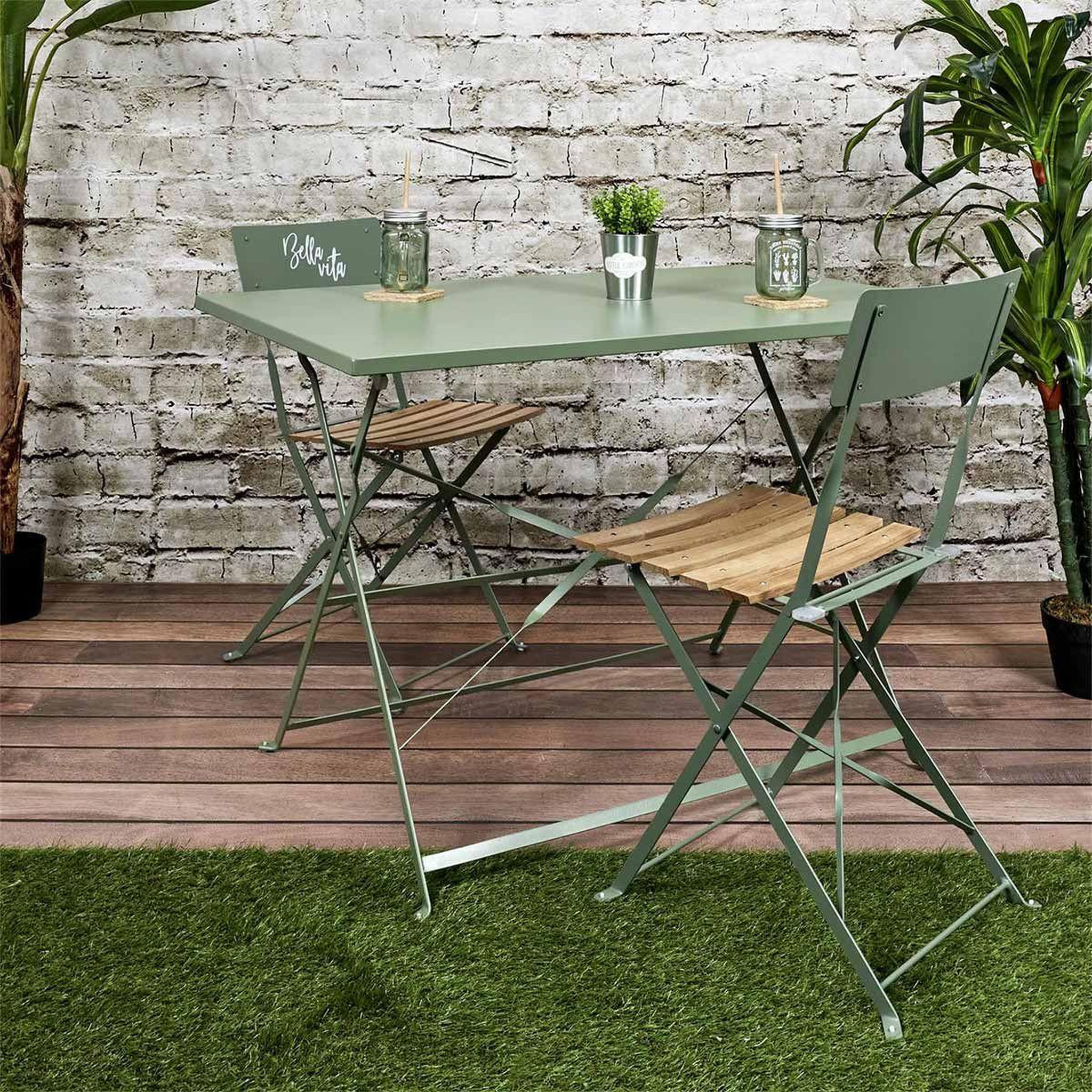 Voir la diapositive 5 : The Home Deco Factory Table de jardin pliante  palerme  110cm kaki
