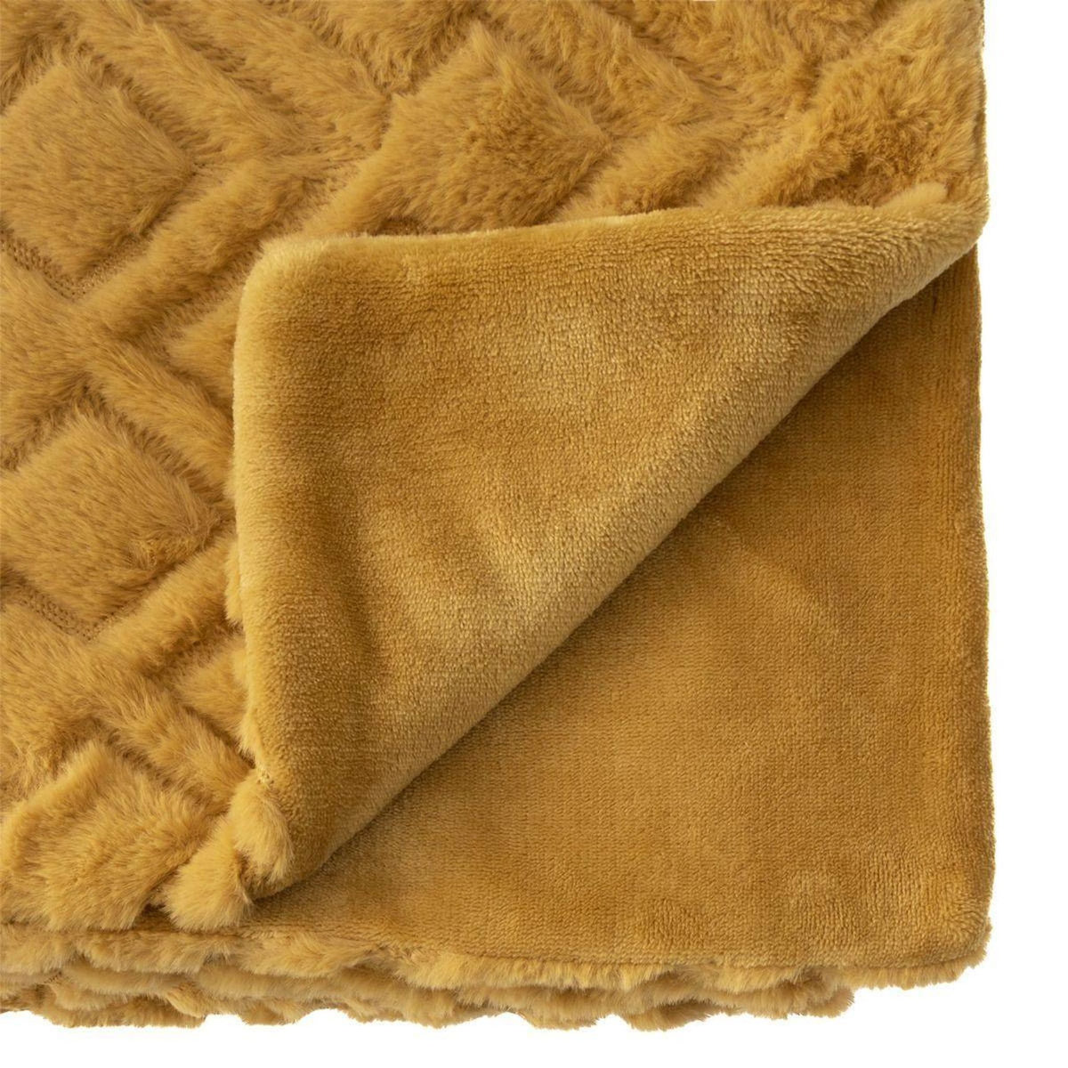 ATMOSPHERA Plaid Imitation Fourrure  Mara  120x160cm Ocre