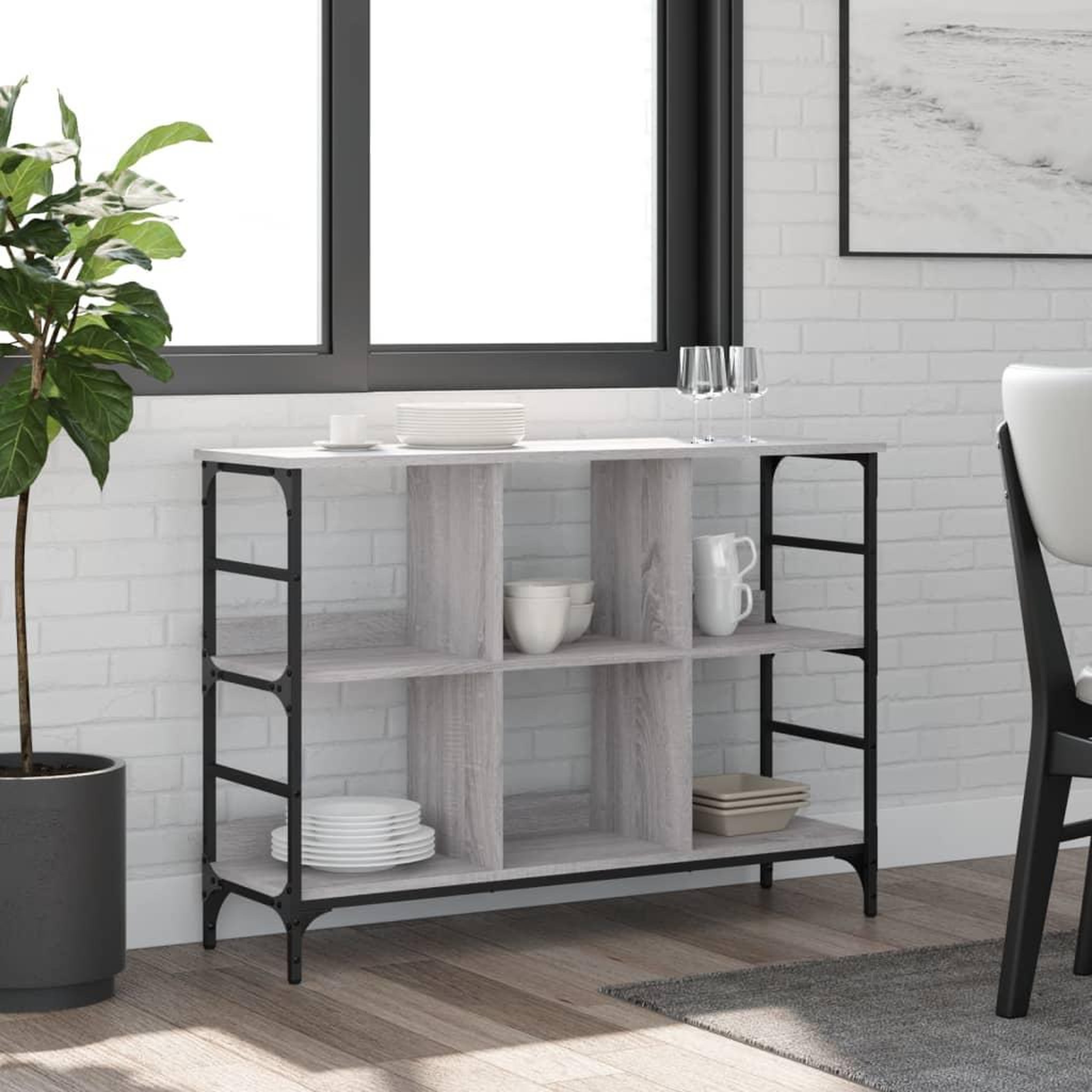 VIDAXL Buffet sonoma gris 102x32x73,5 cm bois d'ingenierie