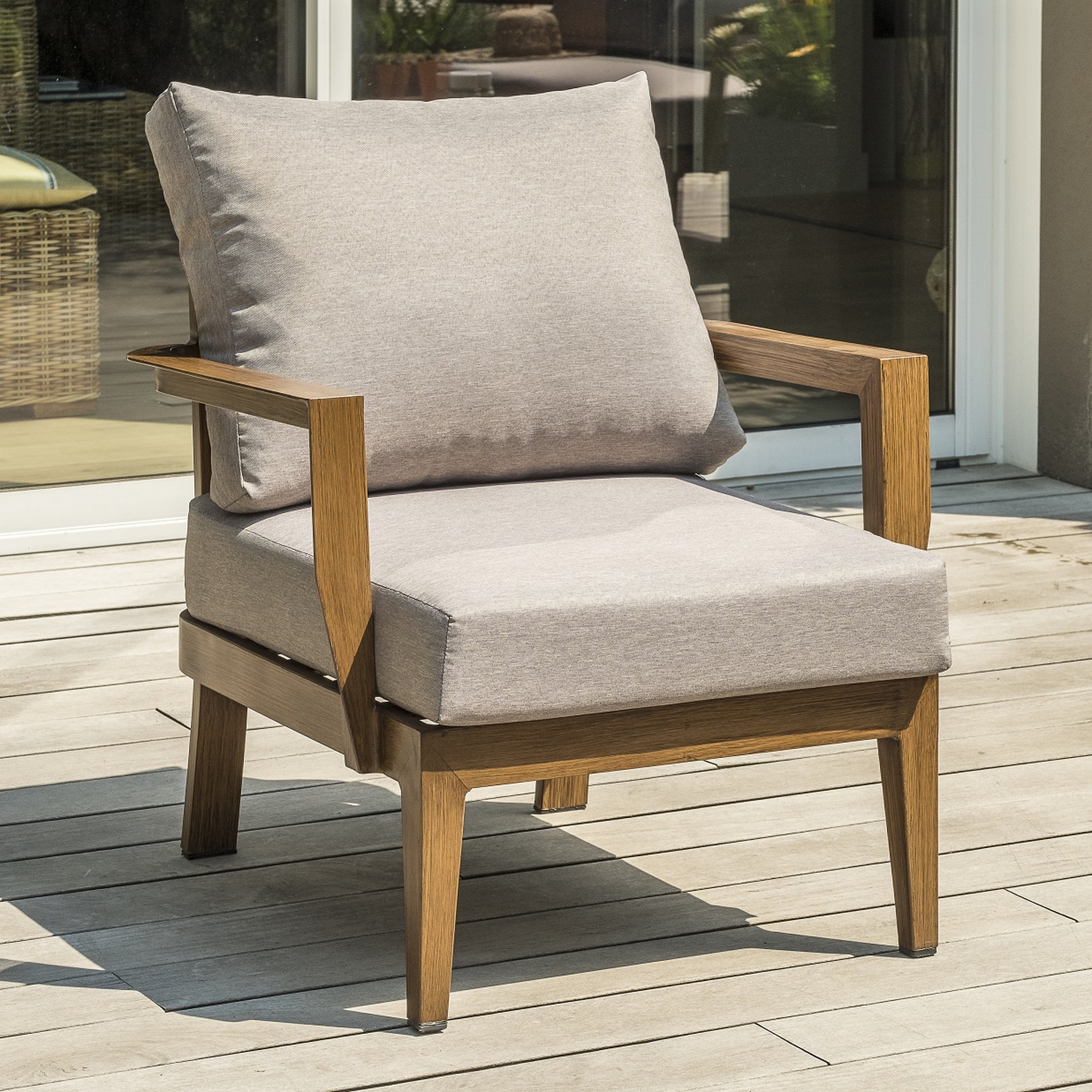 Voir la diapositive 6 : DCB GARDEN Salon bas de jardin - 4 places - Aluminium - Imitation bois - PORTOFINO S2