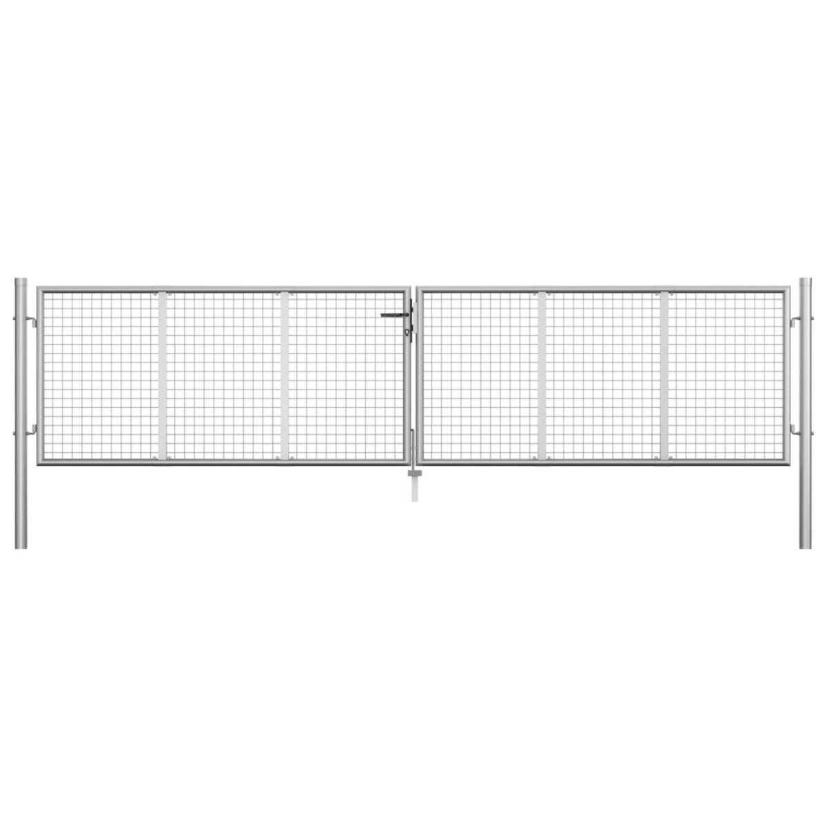 VIDAXL Porte de jardin Acier galvanise 415x125 cm Argente