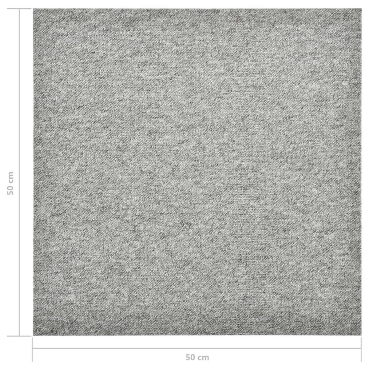 VIDAXL Dalles de tapis de sol 20 pcs 5 m^2 50x50 cm Gris clair
