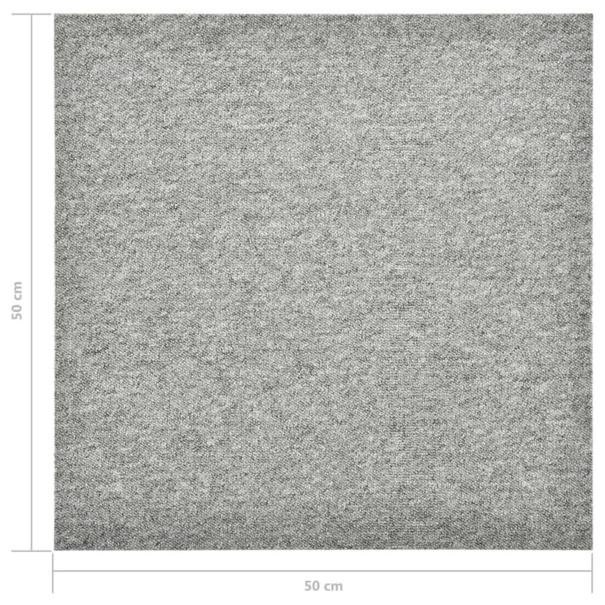VIDAXL Dalles de tapis de sol 20 pcs 5 m^2 50x50 cm Gris clair