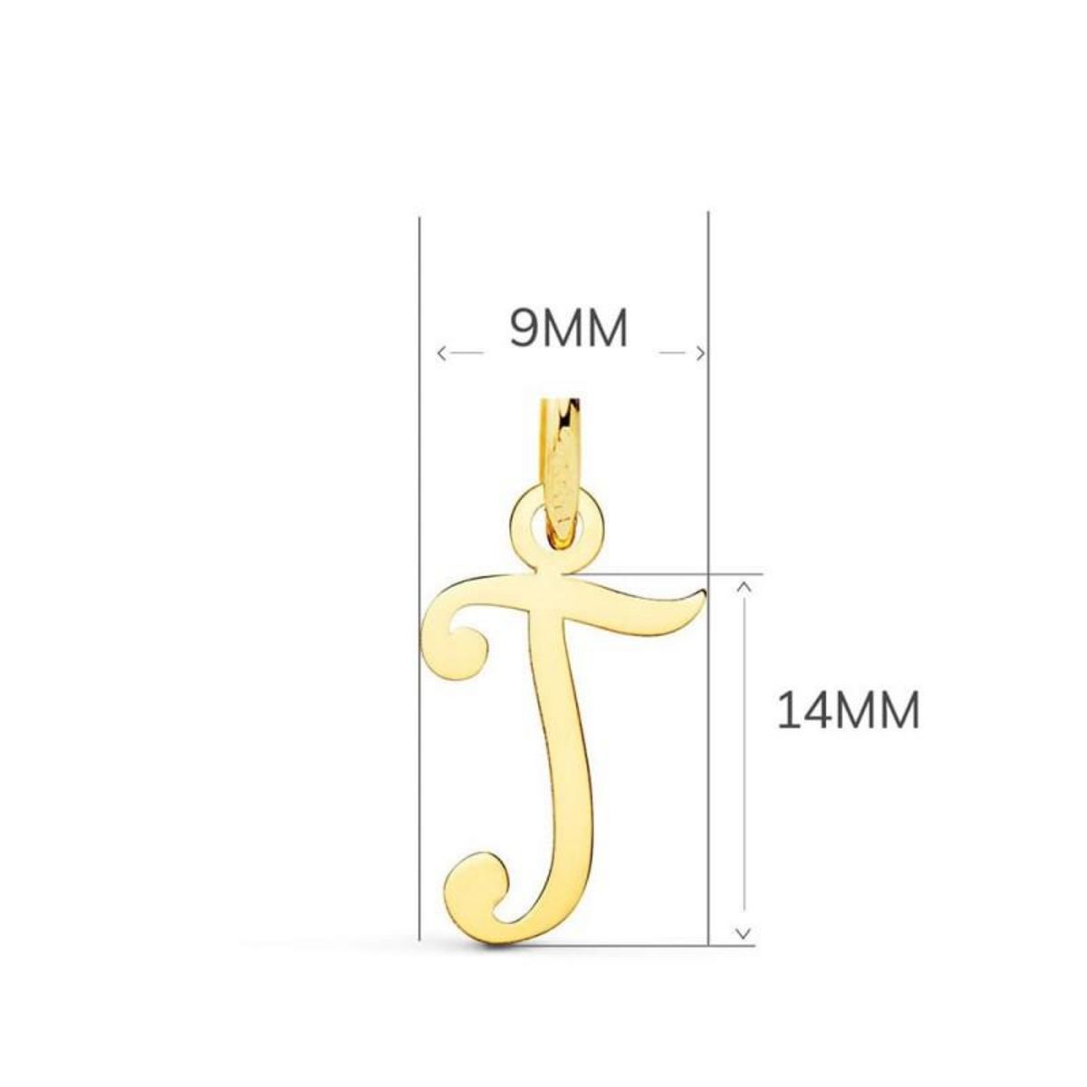 L'ATELIER D'AZUR Collier - Pendentif Lettre  T  Or 750/1000 - Chaine Dorée