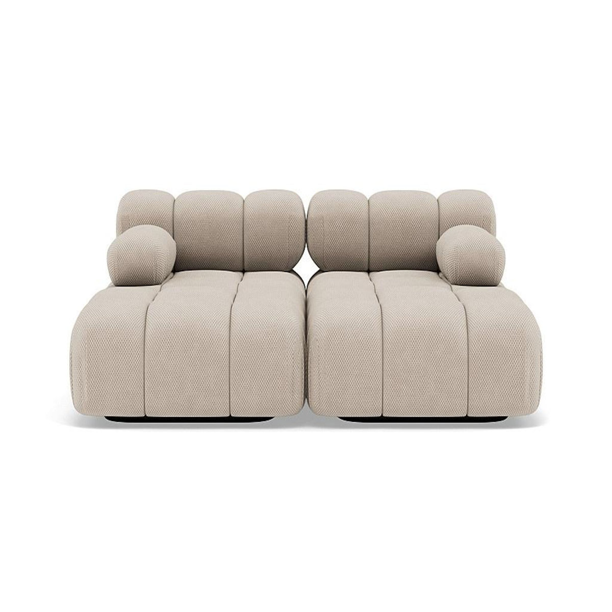 LISA DESIGN Ruby - canapé droit 4 places avec double méridienne - assise profonde - en velours texturé