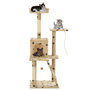 Voir la diapositive 1 : VIDAXL Arbre a chat avec griffoirs en sisal 120 cm Beige Motif pattes