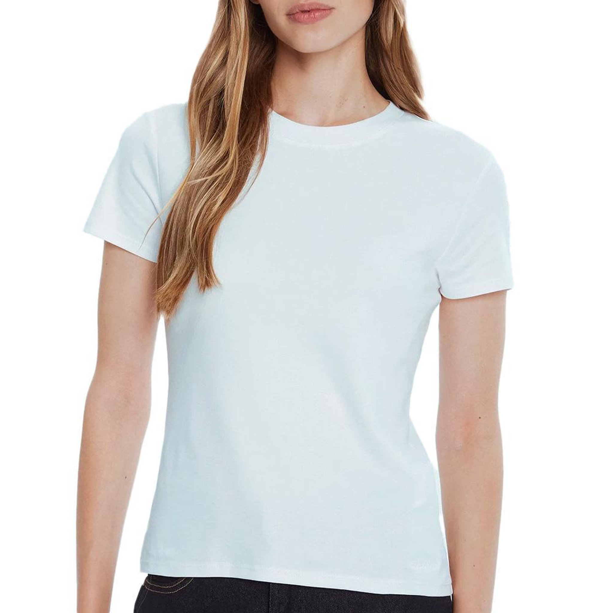 CALVIN KLEIN JEANS T-Shirt Bleu Clair Femme Calvin Klein Jeans Supima Crewneck. Coloris disponibles : Bleu