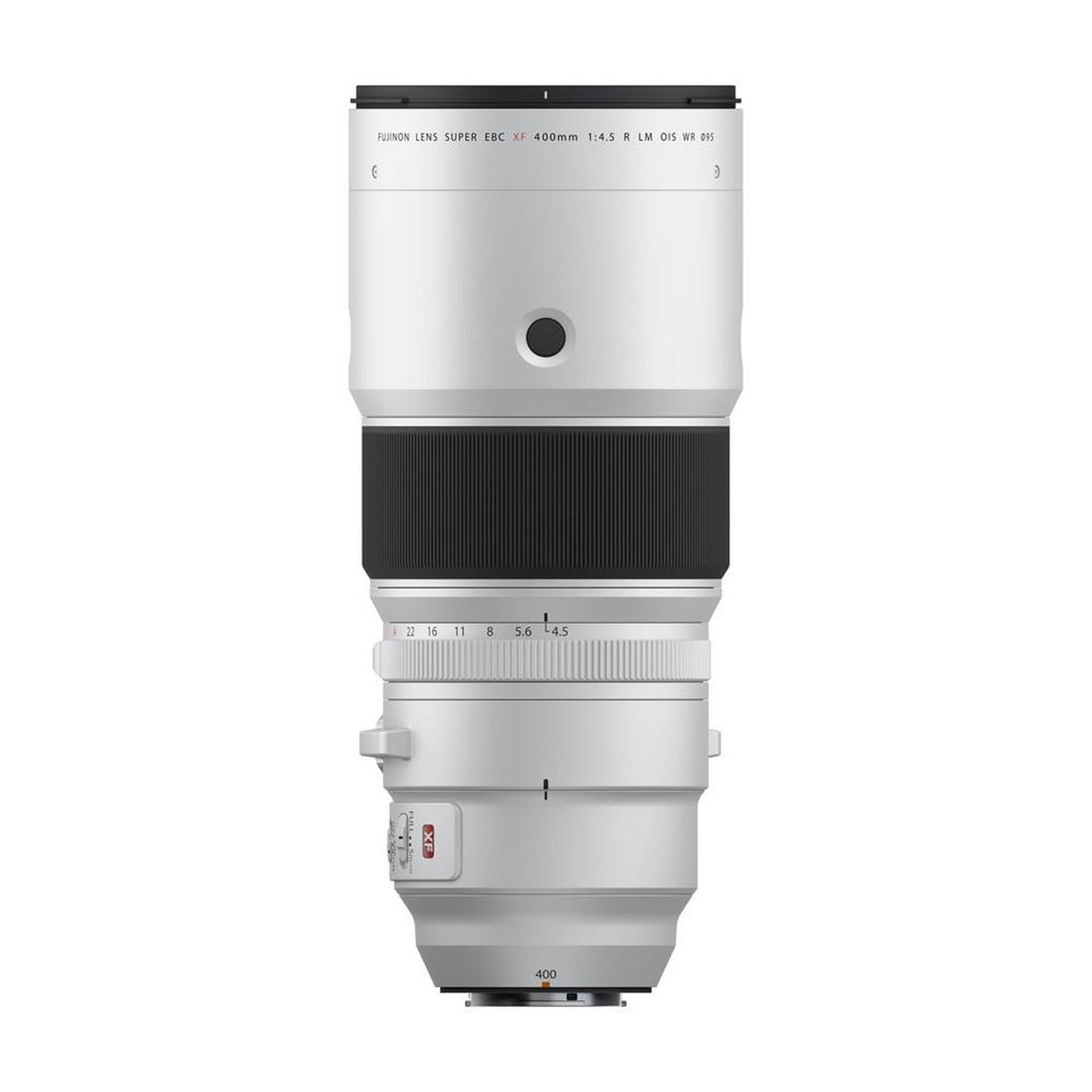 FUJIFILM Objectif téléobjectif à focale fixe 400 mm f/4,5 R LM OIS WR pour monture X, équivalent 609 mm, stabilisation jusqu'à 5,5 IL, autofocus LM, traitement fluor