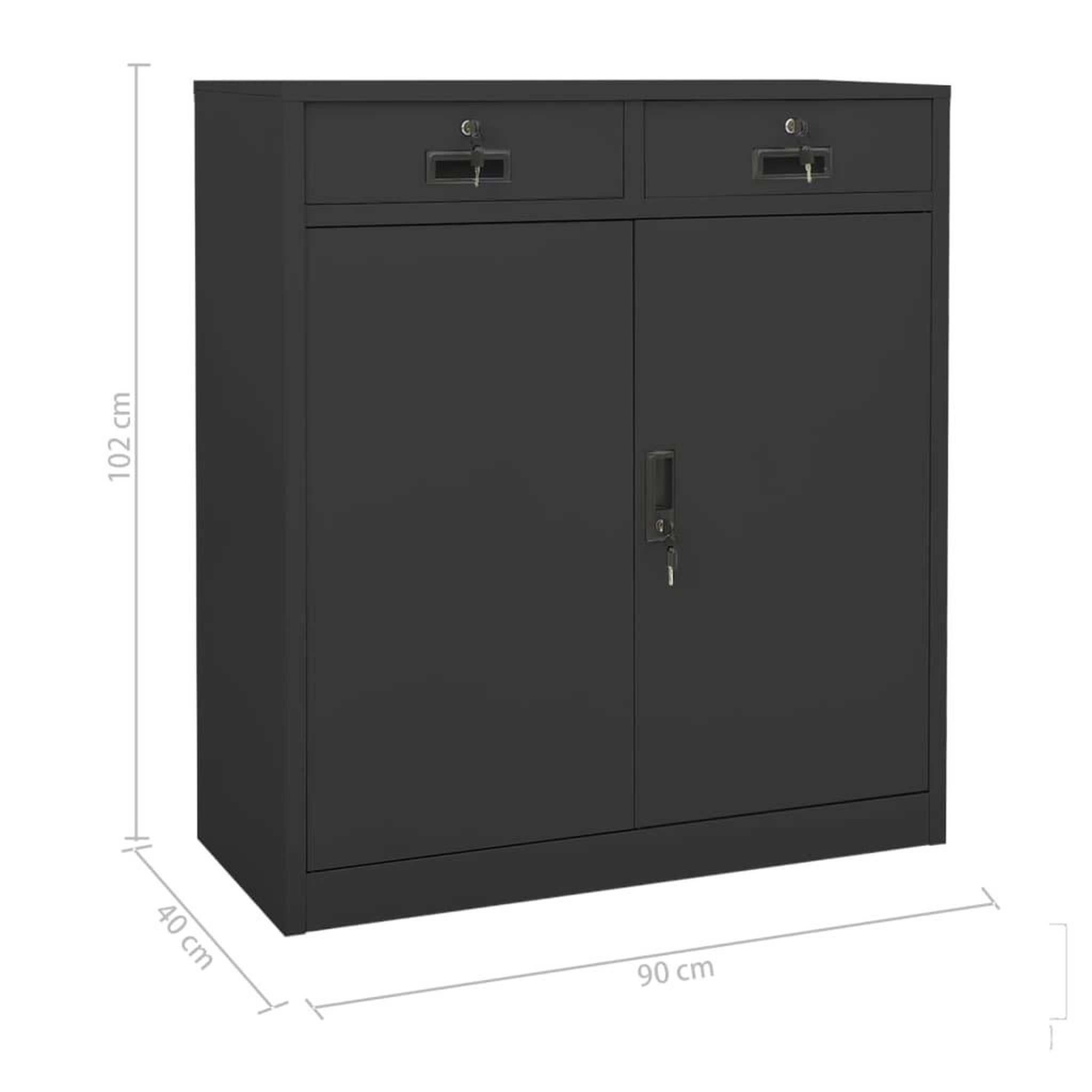 Voir la diapositive 6 : VIDAXL Armoire de bureau Anthracite 90x40x102 cm Acier