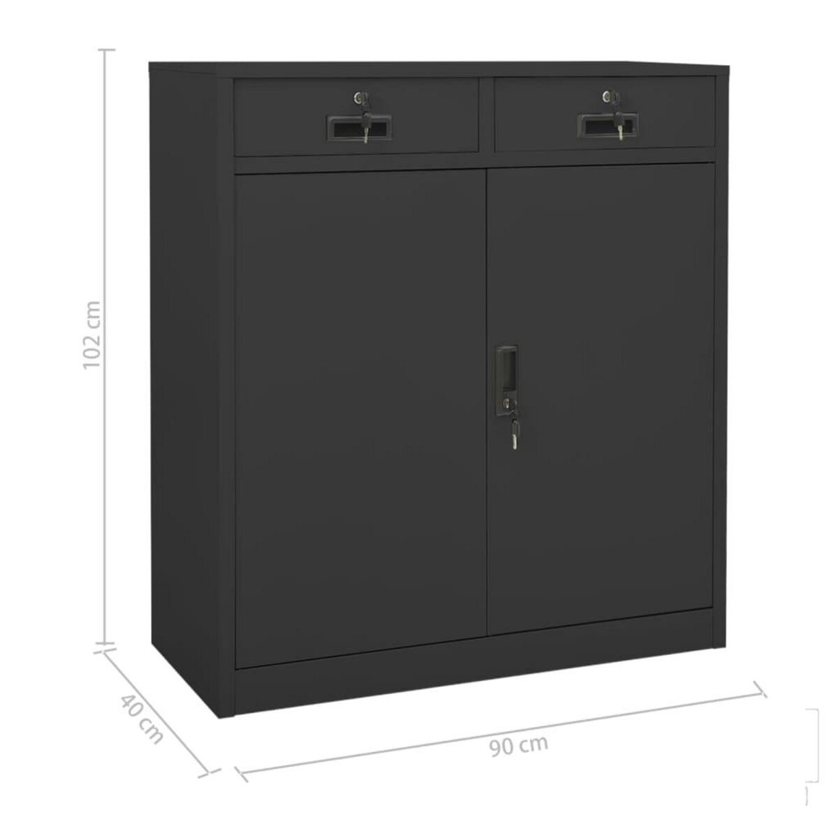 VIDAXL Armoire de bureau Anthracite 90x40x102 cm Acier