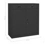 Voir la diapositive 6 : VIDAXL Armoire de bureau Anthracite 90x40x102 cm Acier