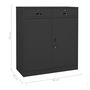 Voir la diapositive 6 : VIDAXL Armoire de bureau Anthracite 90x40x102 cm Acier
