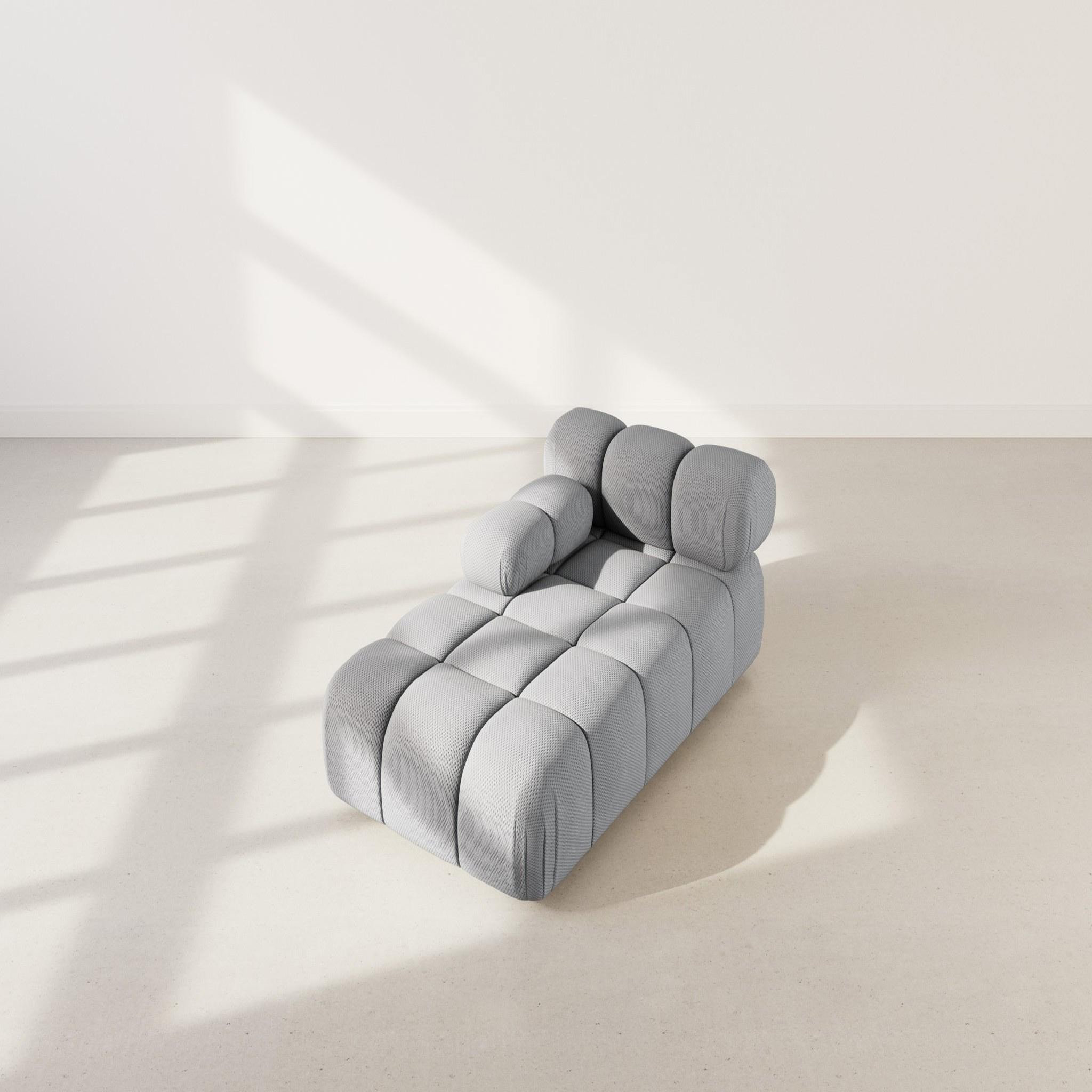 Voir la diapositive 3 : LISA DESIGN Ruby - module d'assise méridienne gauche en velours texturé