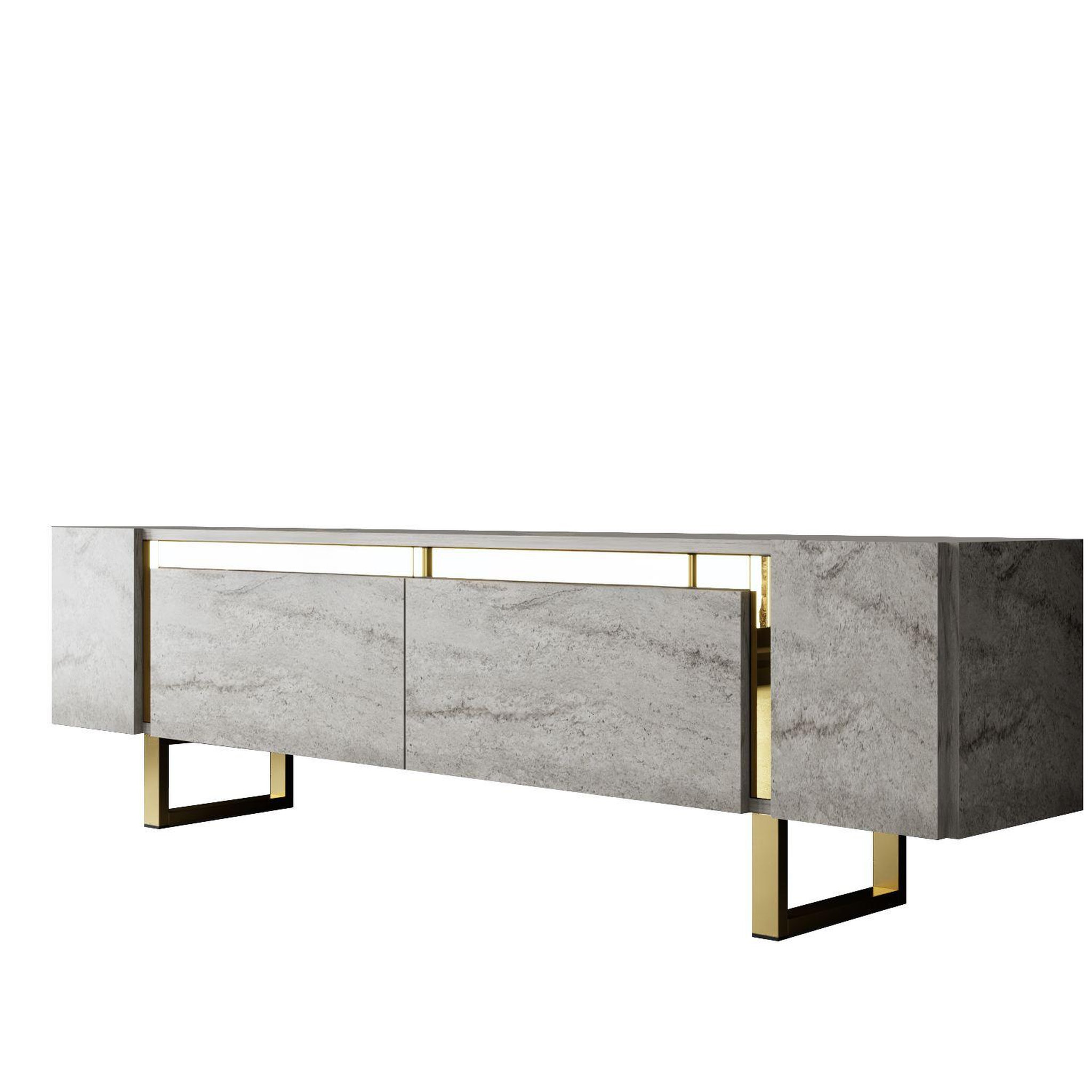 Habitat et Jardin Meuble tv en bois  yildiz  - 180 x 30 x 50 cm - travertinor