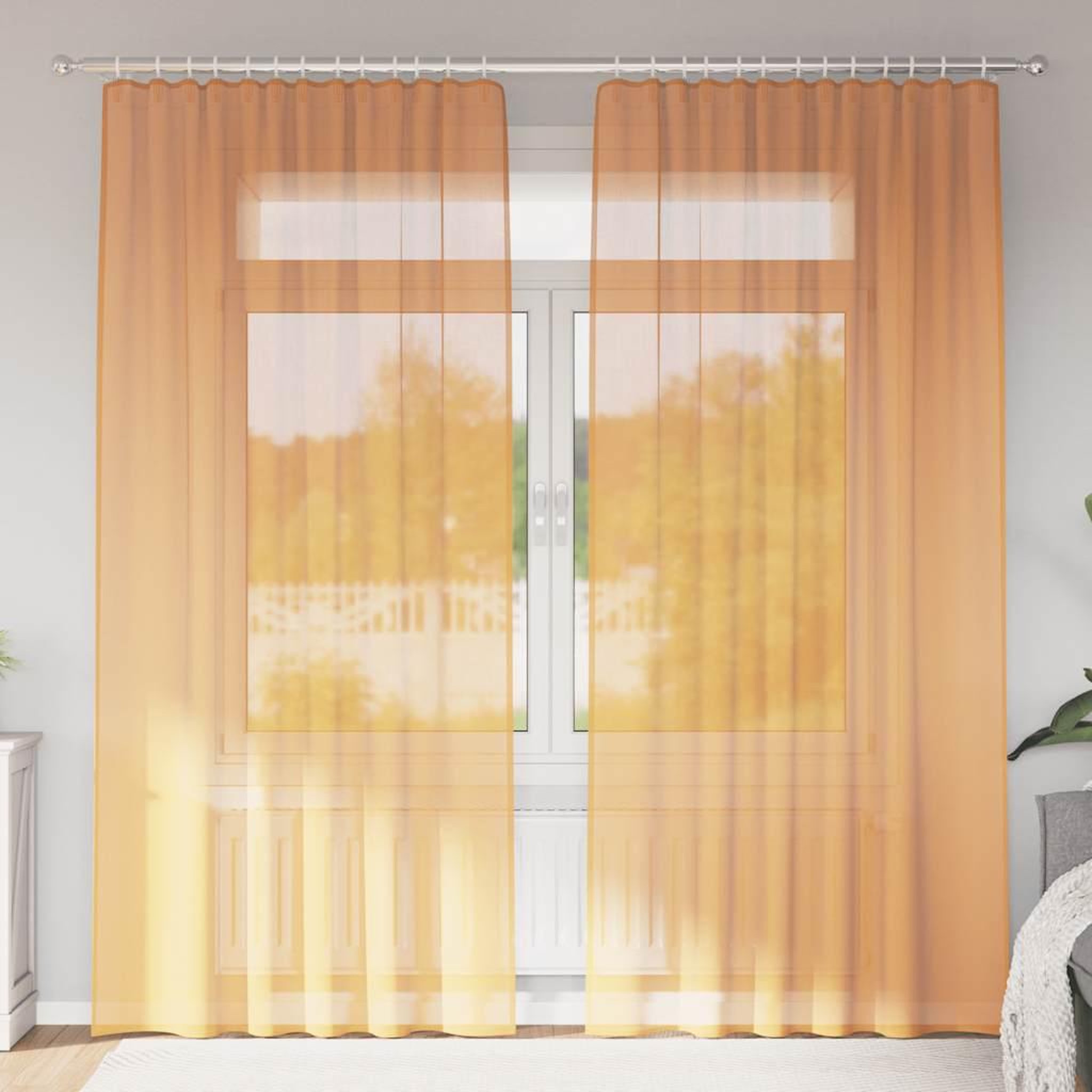 VIDAXL Rideaux en voile avec boucles 2 pcs orange 140x225 cm