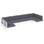 Voir la diapositive 3 : VIDAXL Salon de jardin 7 pcs avec coussins blanc bois de pin massif