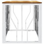 Voir la diapositive 4 : VIDAXL Table basse argente acier inoxydable et bois massif d'acacia
