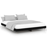 VIDAXL Cadre de lit sans matelas noir 200x200 cm bois d'ingenierie