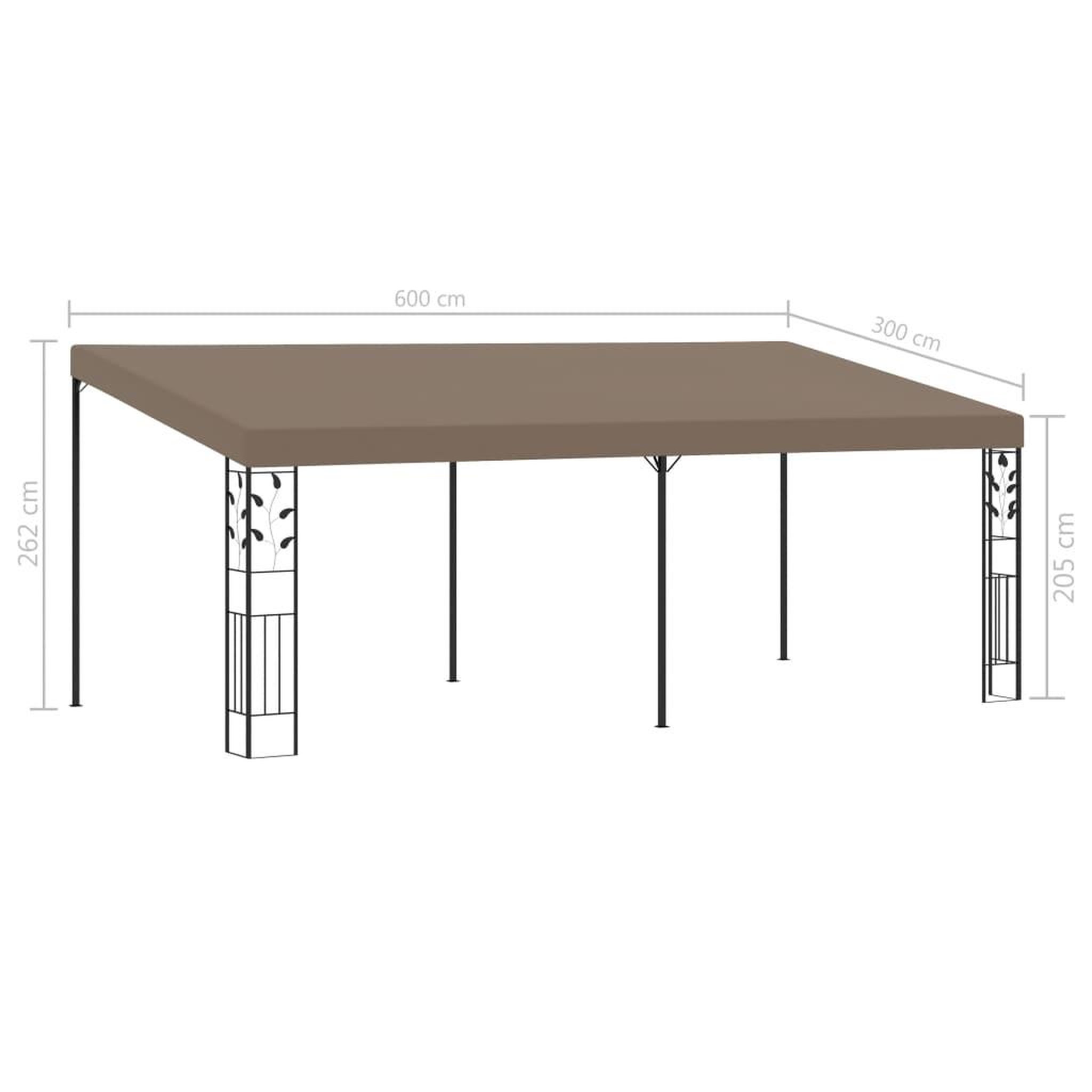 Voir la diapositive 6 : VIDAXL Belvedere mural 6x3x2,5 m Taupe
