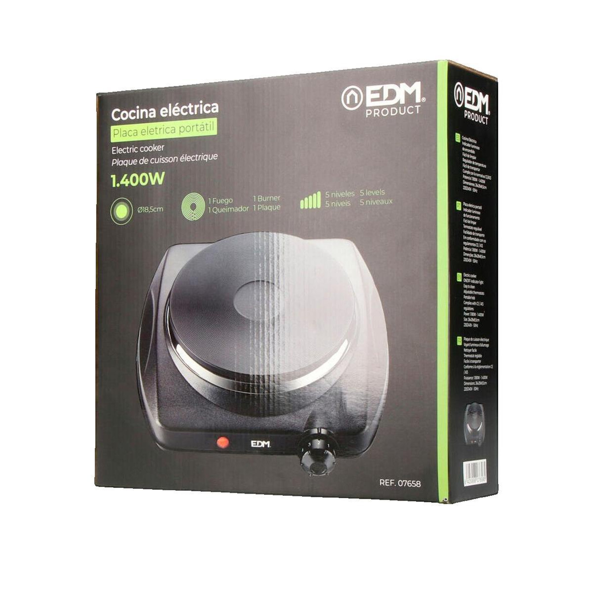 Voir la diapositive 3 : EDM Cuisinière électrique edm 8425998076585 minimaliste