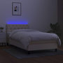 Voir la diapositive 4 : VIDAXL Sommier a lattes de lit avec matelas LED Creme 80x200 cm Tissu