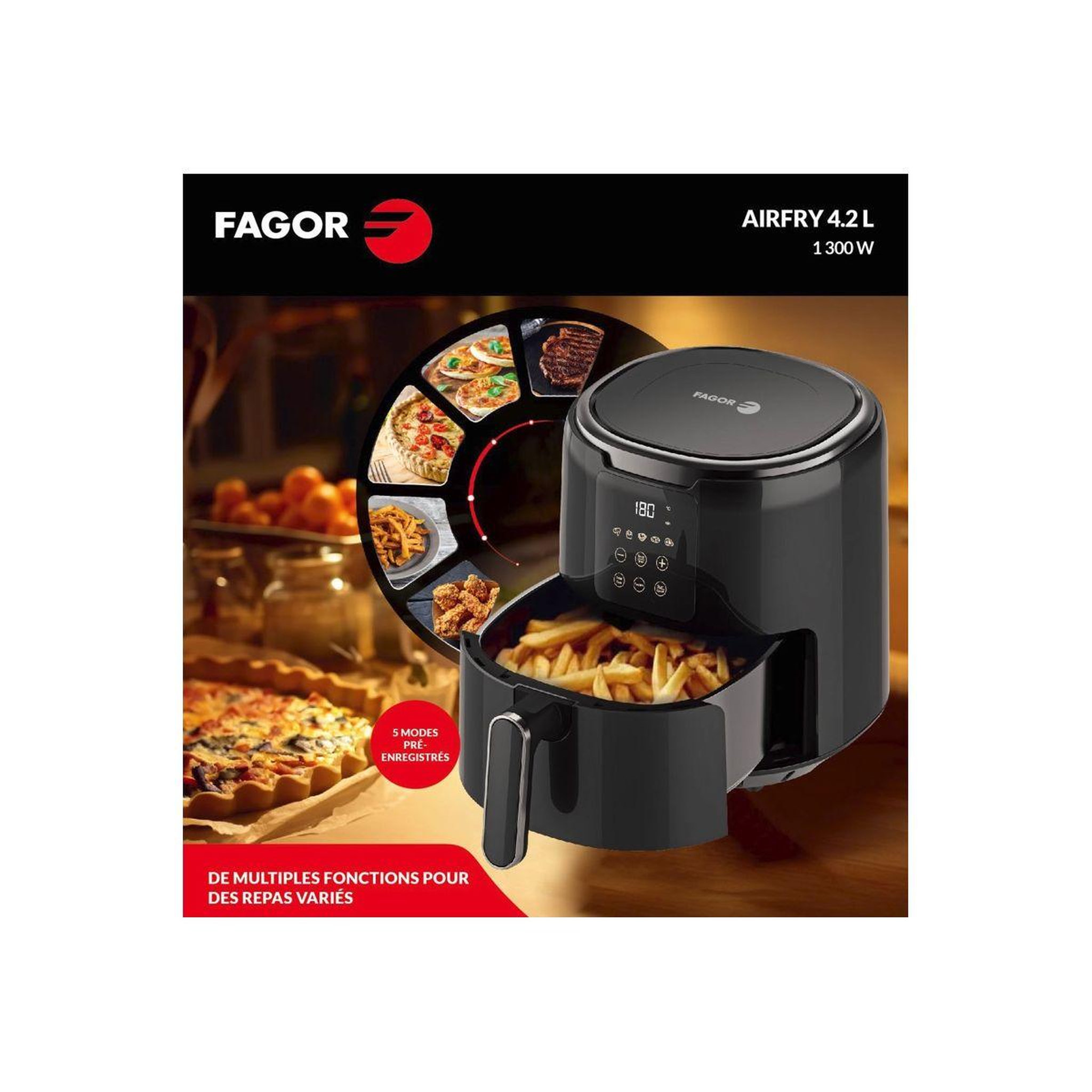 Voir la diapositive 3 : Fagor Friteuse sans huile fg4210 4.5l