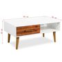 Voir la diapositive 6 : VIDAXL Table basse Bois d'acacia massif 90x50x40 cm