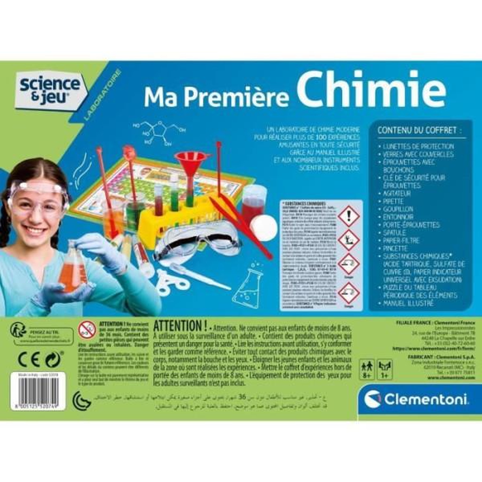 Voir la diapositive 4 : CLEMENTONI CLEMENTONI Science + Jeu - Ma premiere chimie - Jeu scientifique
