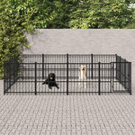 VIDAXL Chenil d'exterieur pour chiens Acier 11,58 m²