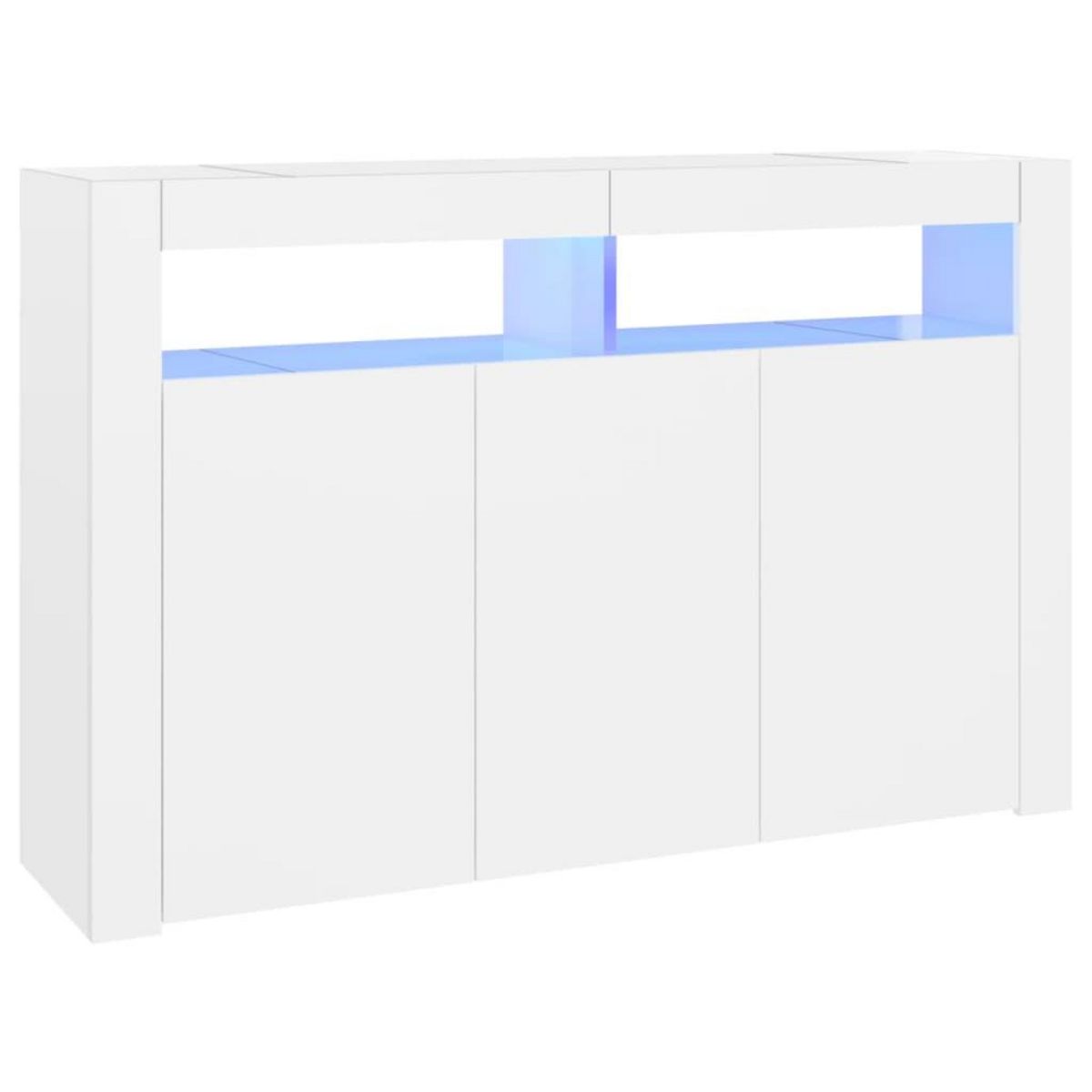 VIDAXL Buffet avec lumieres LED Blanc 115,5x30x75 cm