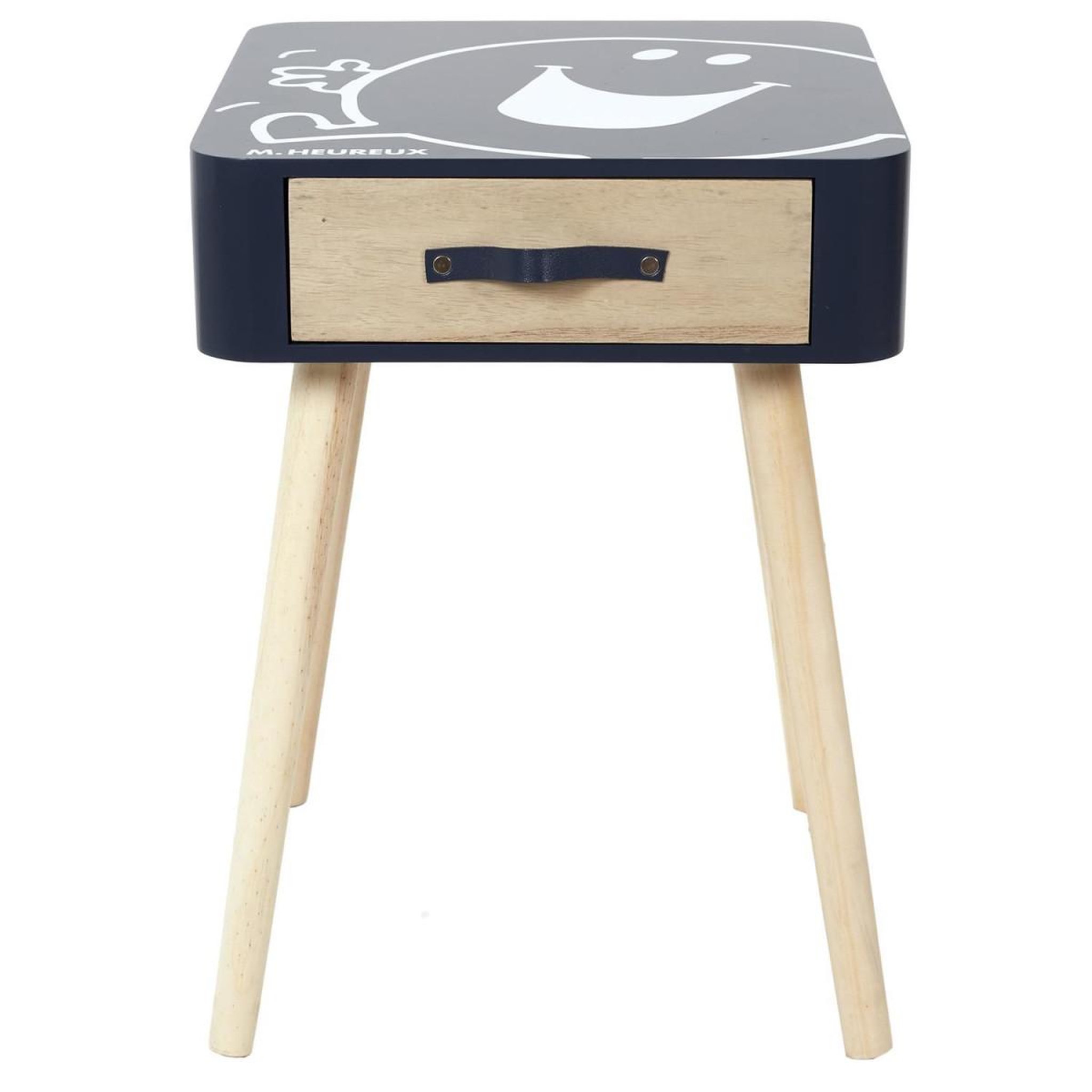 Voir la diapositive 2 : The Home Deco Factory Table de chevet  monsieur heureux  48cm bleu